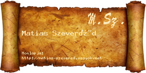 Matias Szeveréd névjegykártya